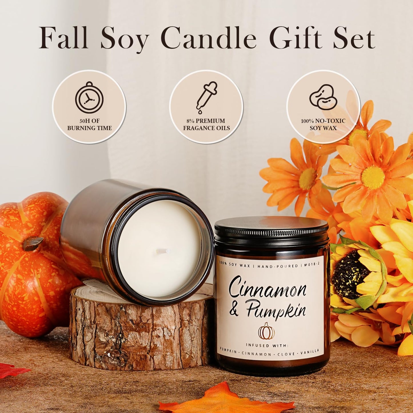 Auelife 4-Pack Fall Scented Candles