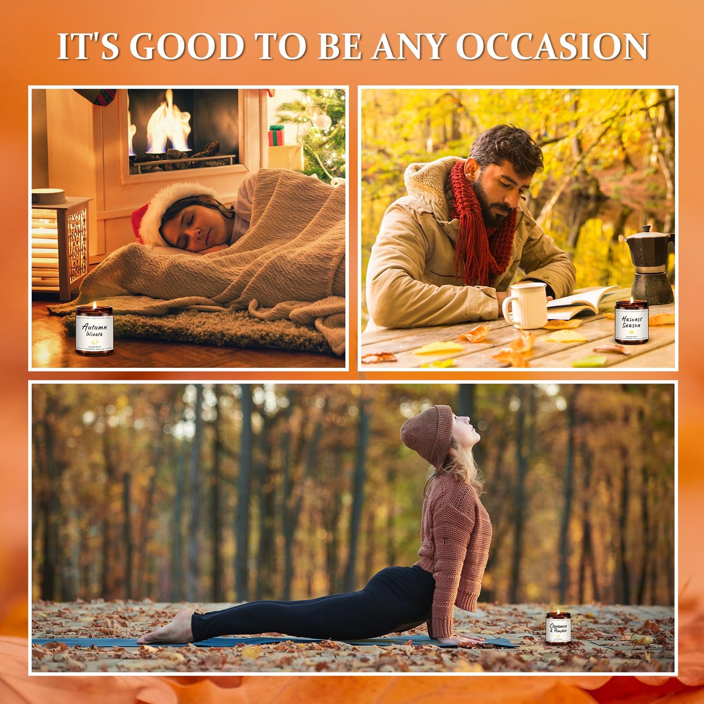 Auelife 4-Pack Fall Scented Candles