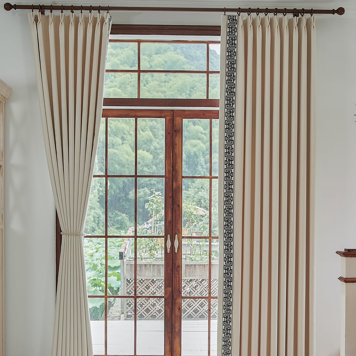 Beige Pinch Pleat Curtains 50x84