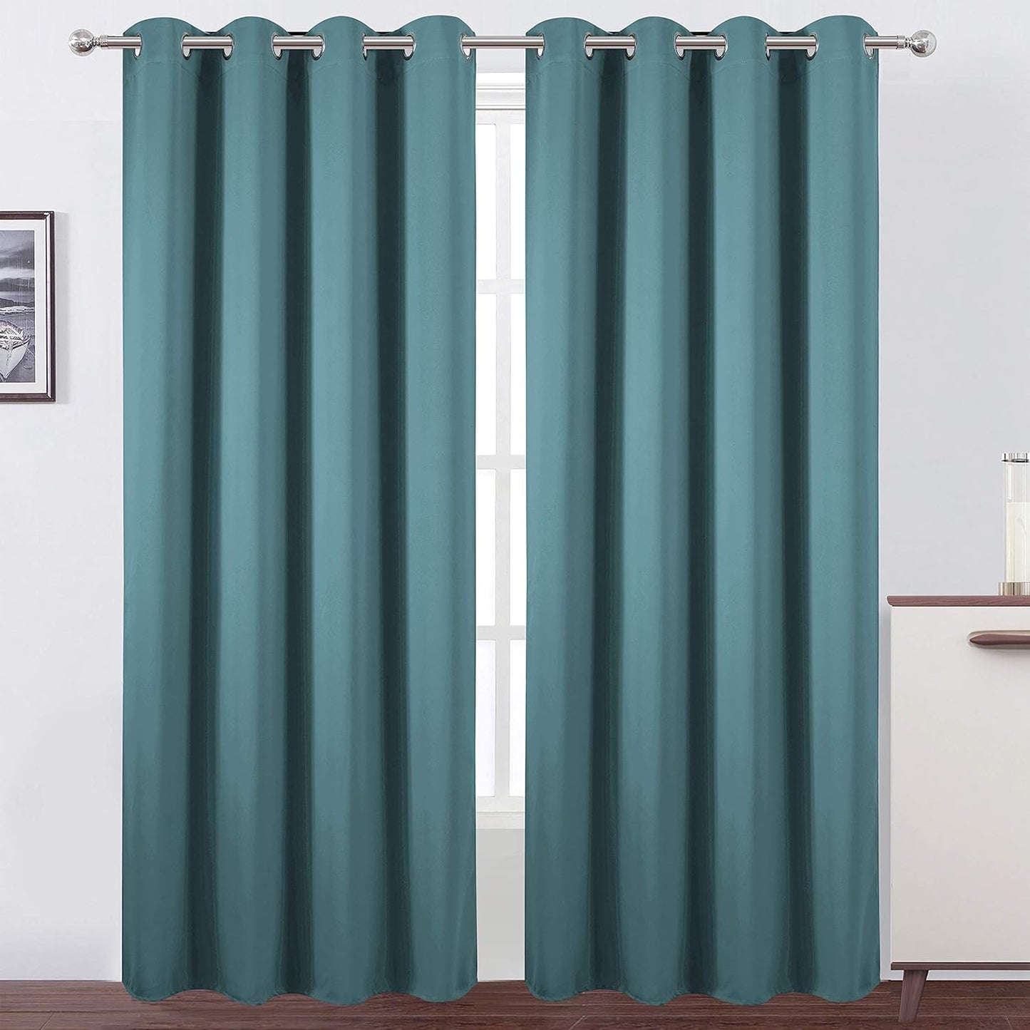 LEMOMO Blackout Curtains 52x84" Black, 2 Panels