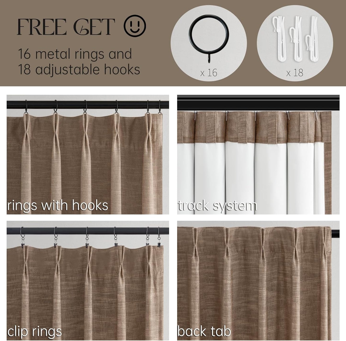 Topfinel Blackout Curtain 72x108, 1 Panel