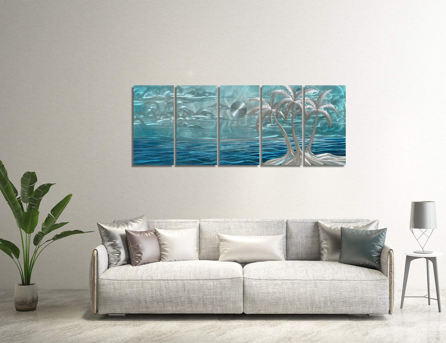 BATRENDY ARTS Silver Tree Wall Art