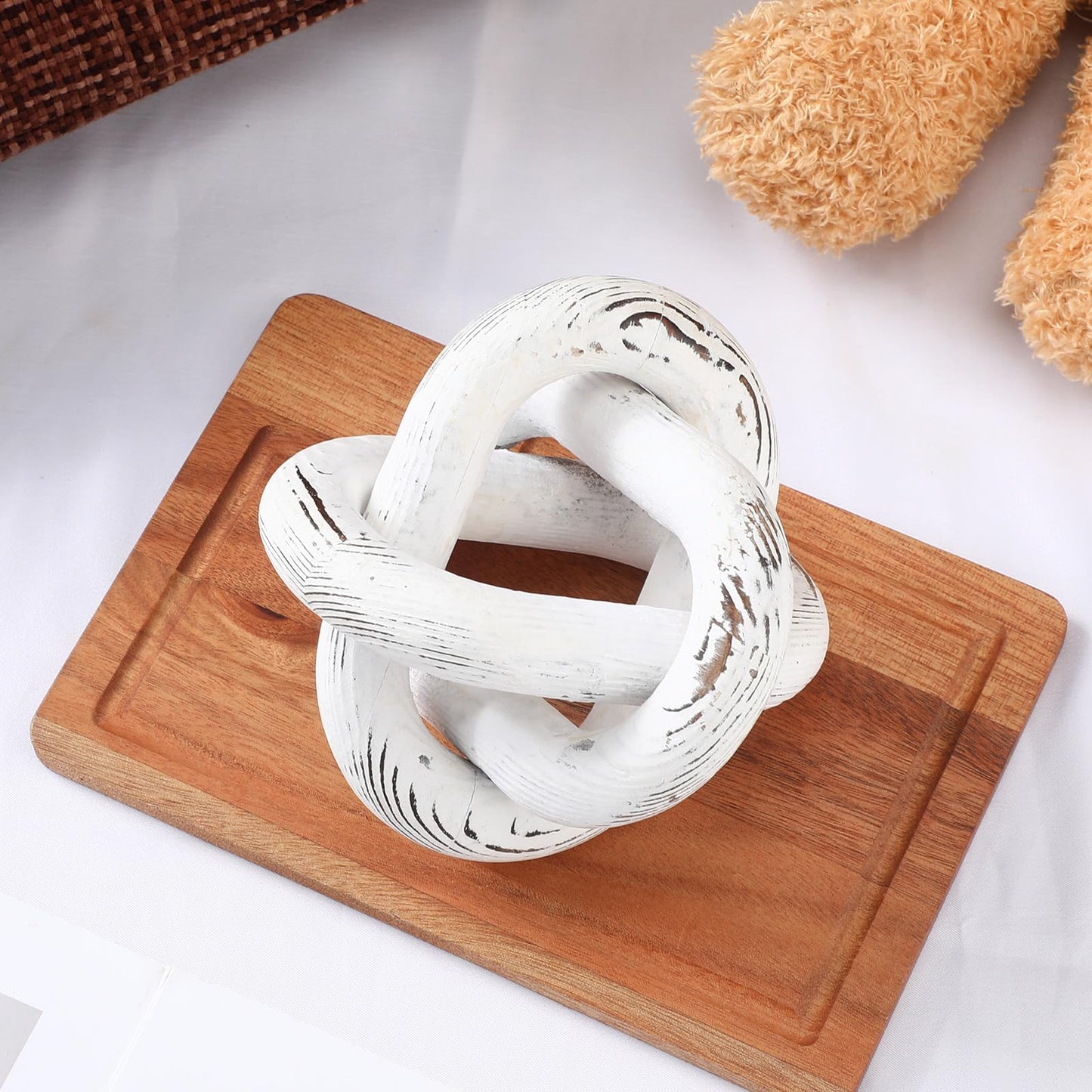 Yalikop Wood Knot Decor, White