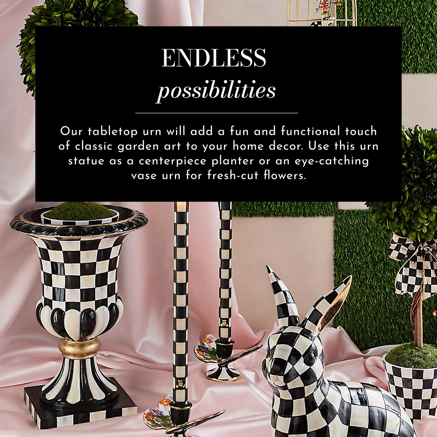 MACKENZIE-CHILDS Urn – Black & White