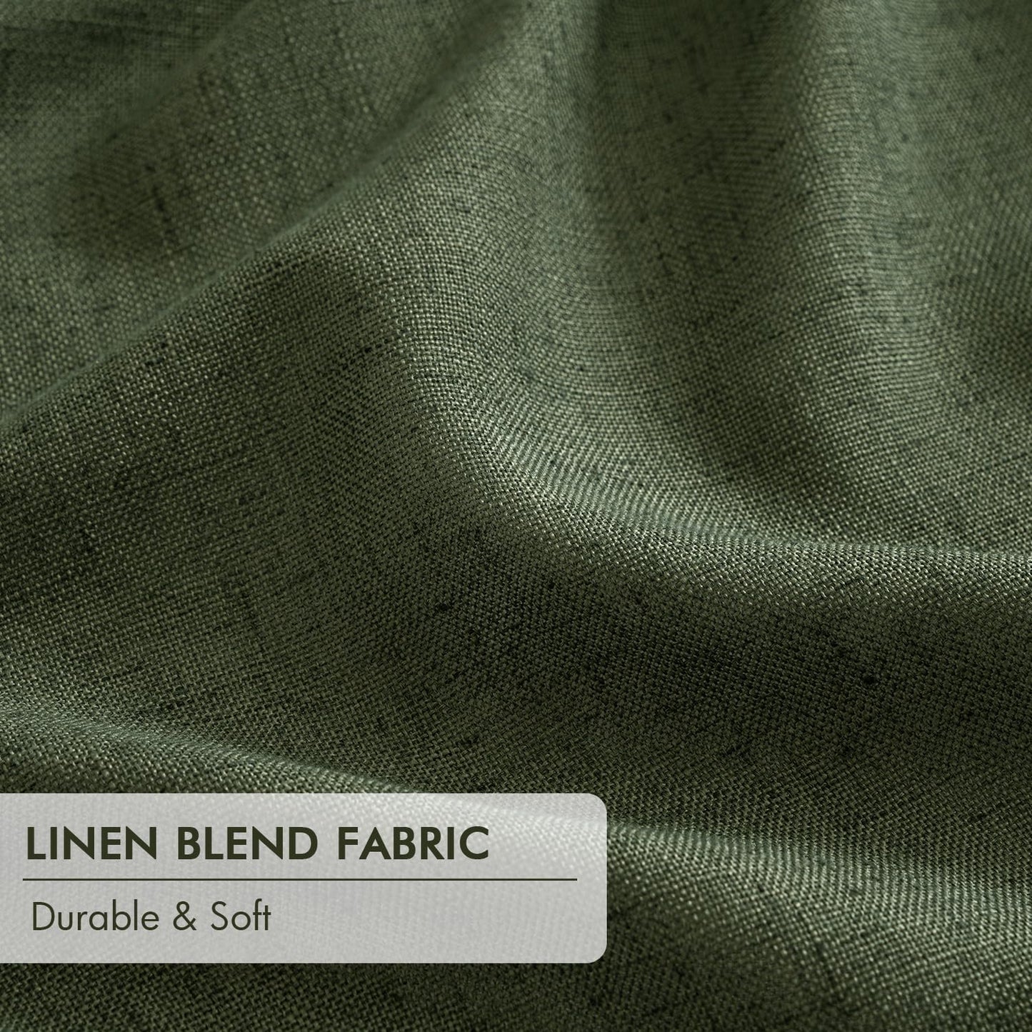 MIULEE Blackout Linen Curtains 96" 2 Panels