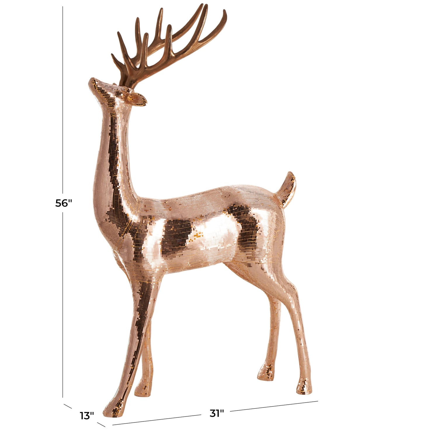 Deco 79 Copper Reindeer Statue 56"