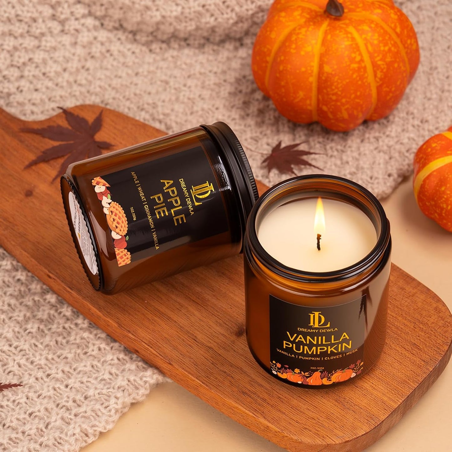 4-Pack Fall Scented Soy Candles
