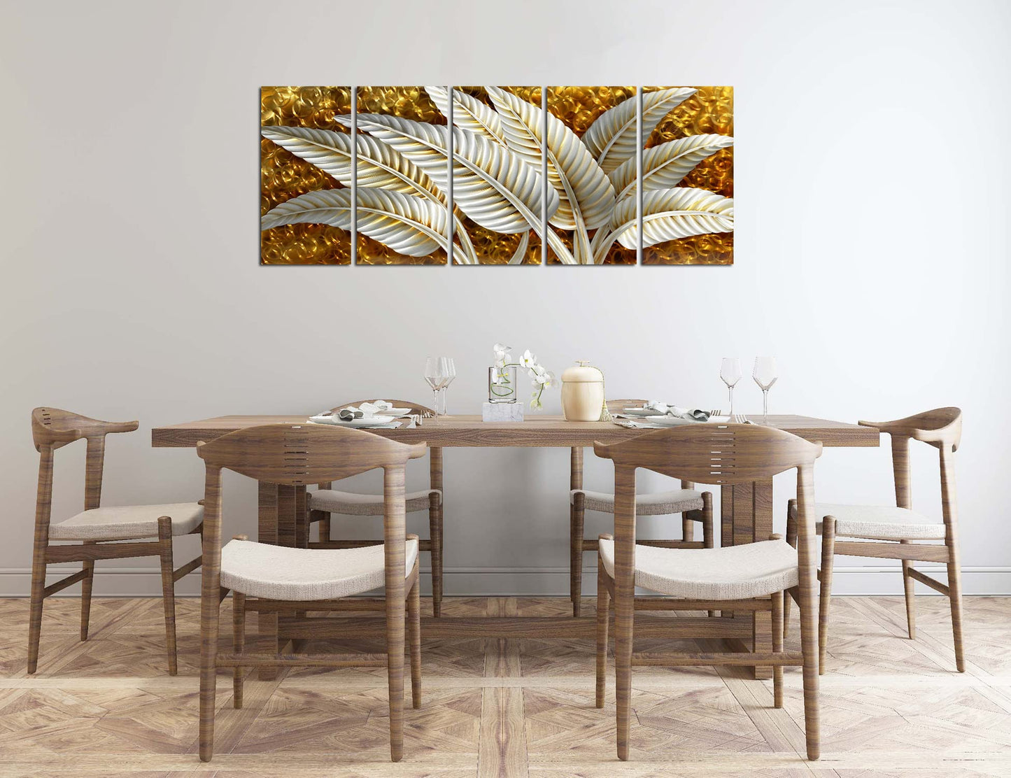 BATRENDY ARTS Silver Tree Wall Art