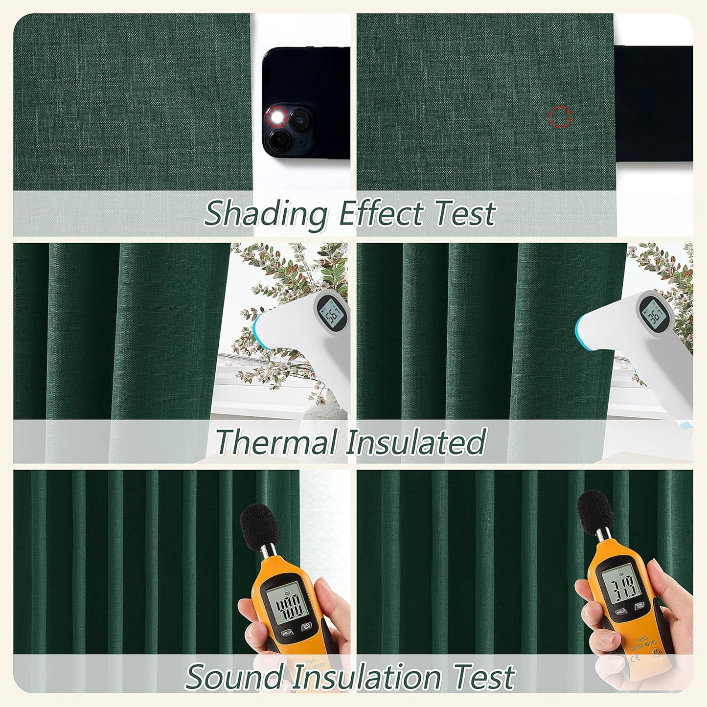 Cream Linen Blackout Curtains – 2 Panels