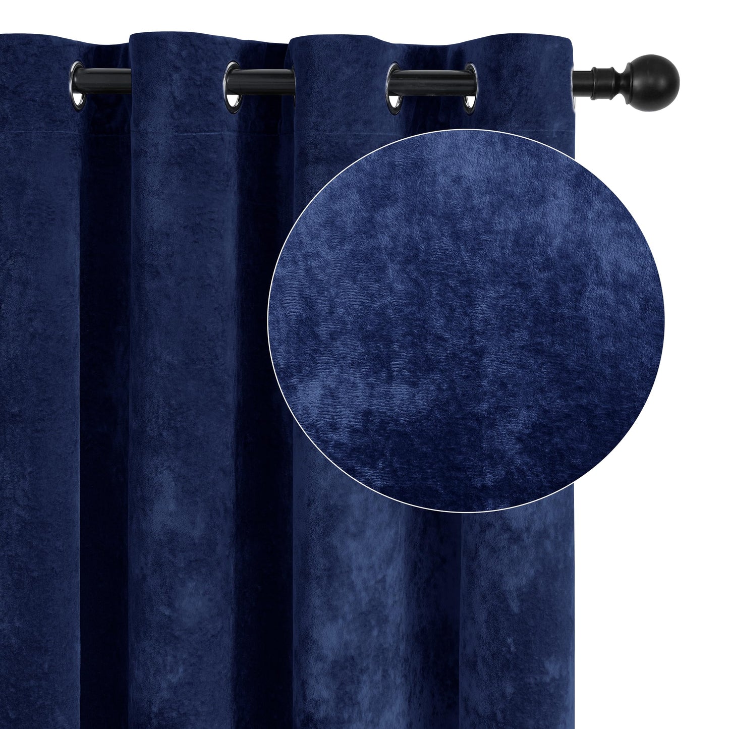 SNITIE Velvet Curtains 52x108" Ivory, 2 Panels