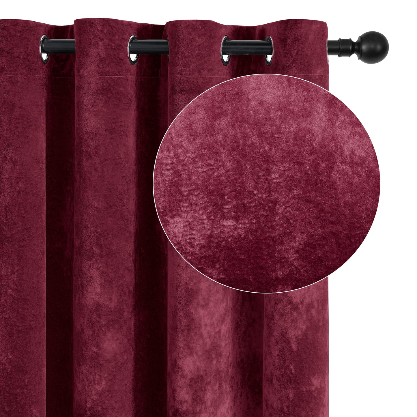 SNITIE Velvet Curtains 52x108" Ivory, 2 Panels