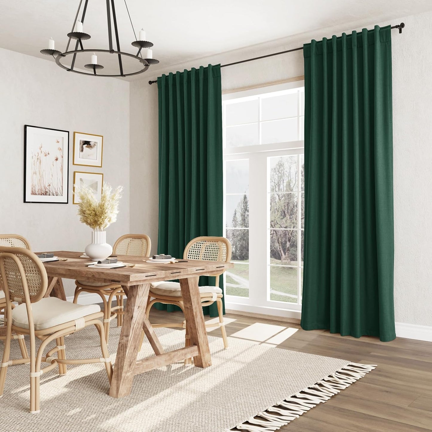 Cream Linen Blackout Curtains – 2 Panels