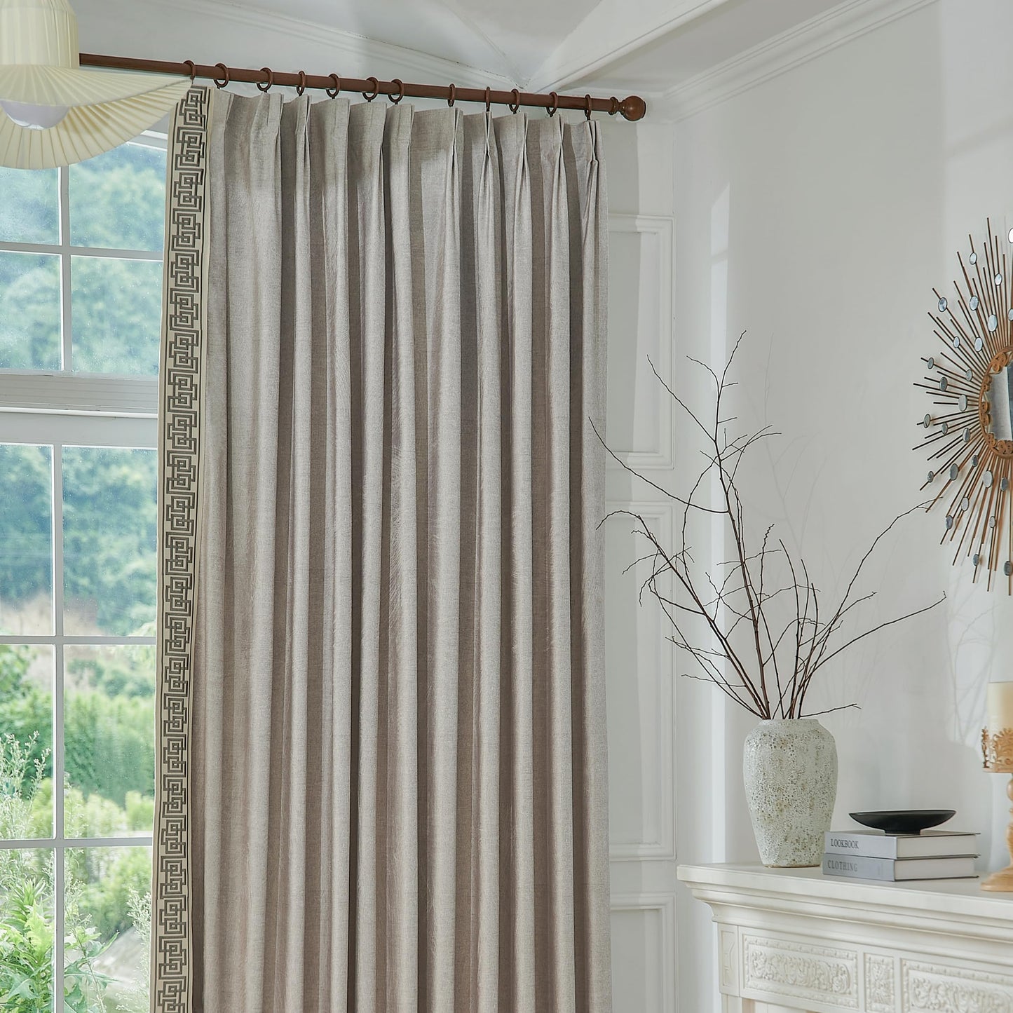 Beige Pinch Pleat Curtains 50x84