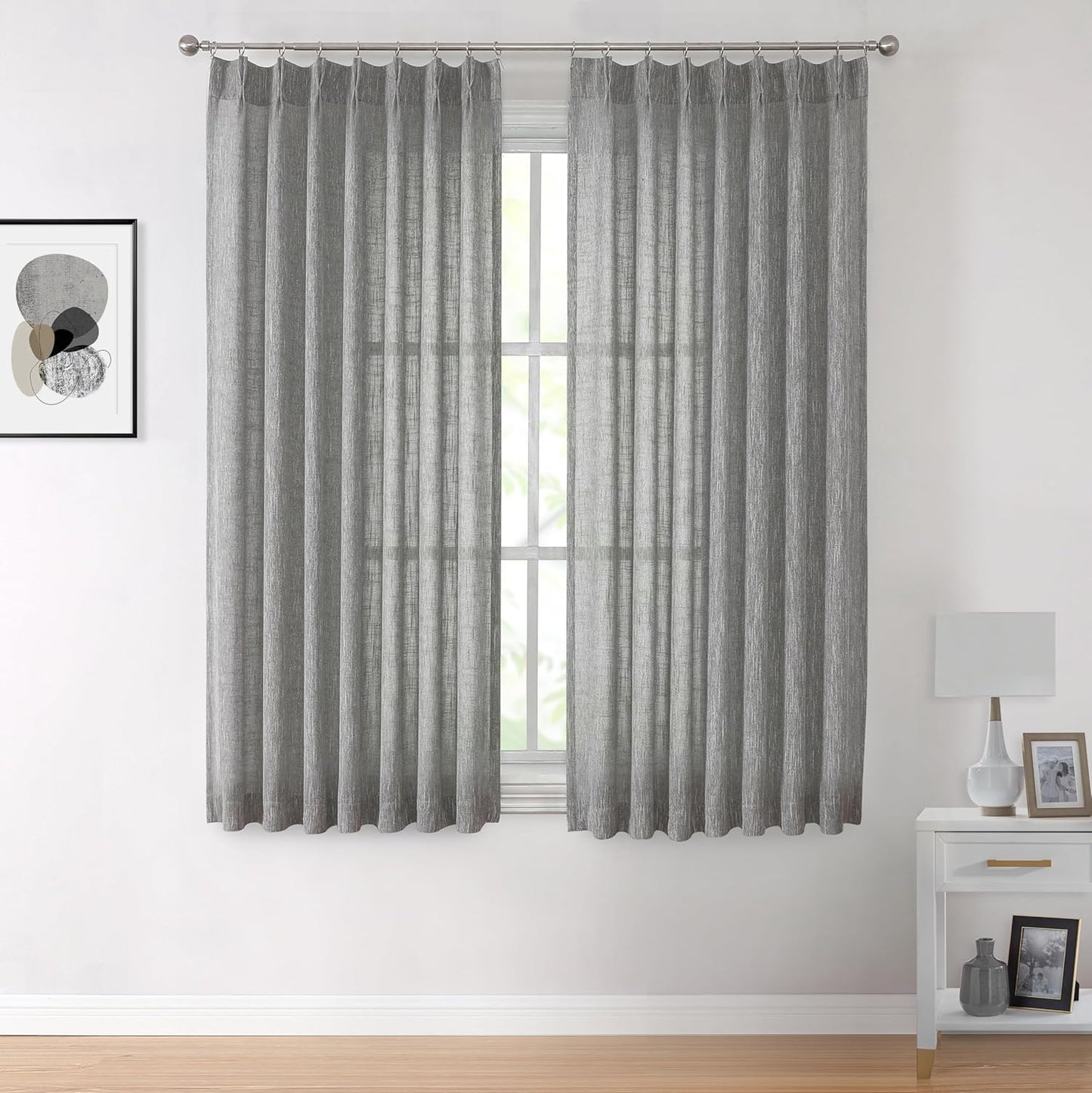 Pinch Pleat Sheer Curtains 42x95, 2 Panels