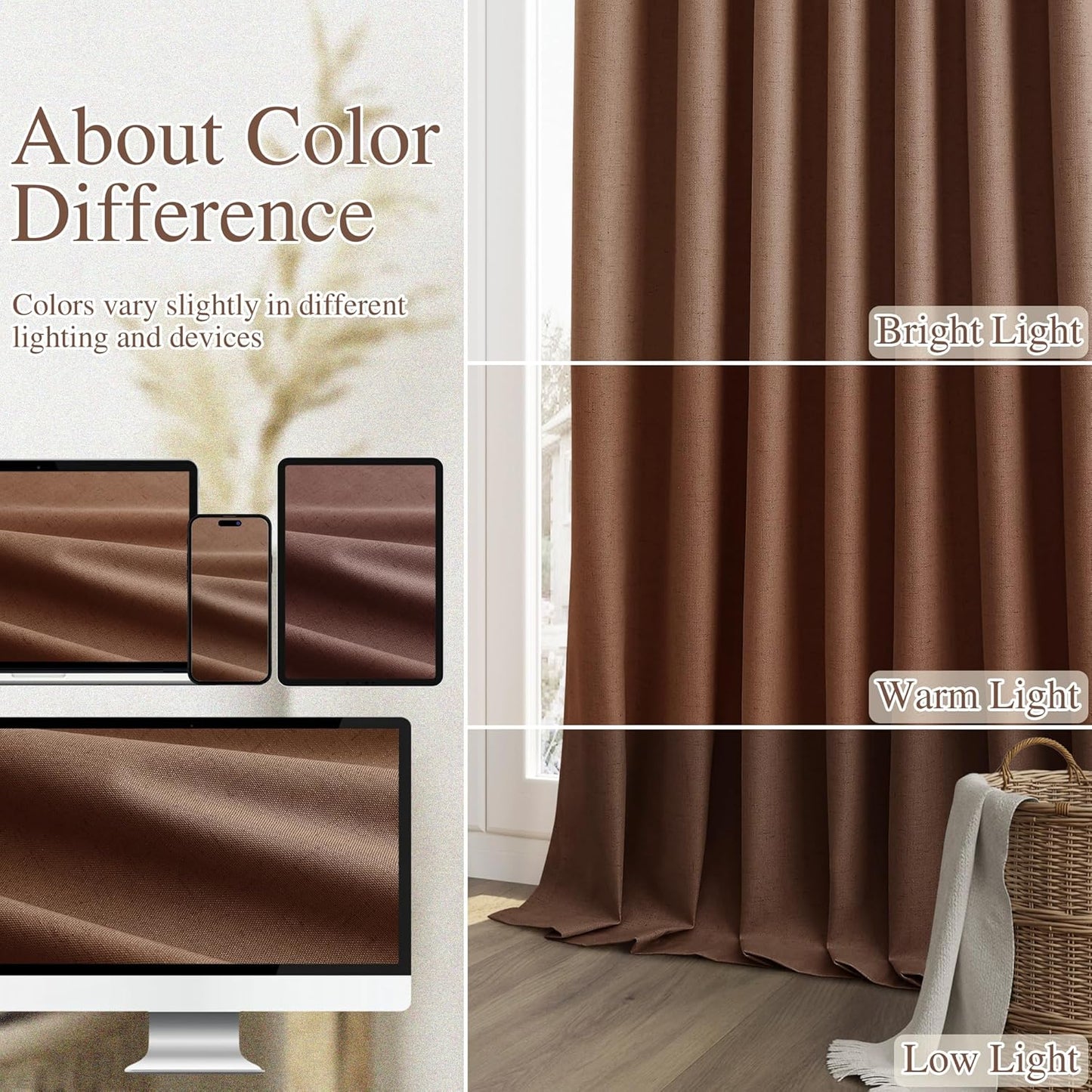 Cream Linen Blackout Curtains – 2 Panels