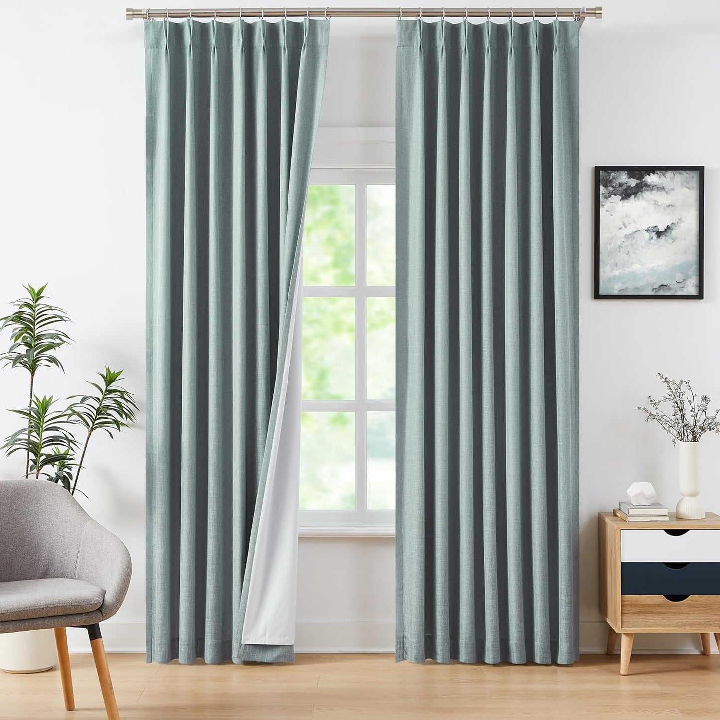 WEST LAKE Blackout Curtains 40x90" Blue, 2 Panels