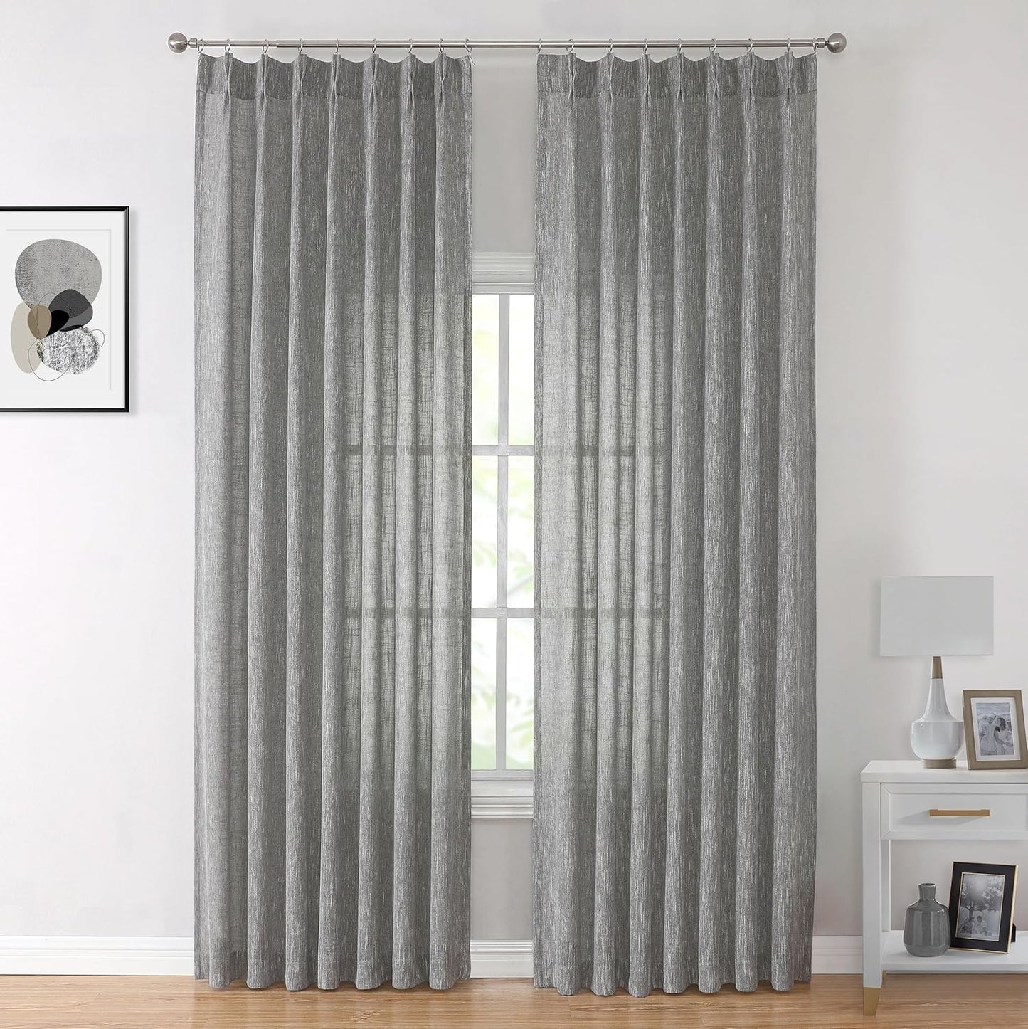 Pinch Pleat Sheer Curtains 42x95, 2 Panels