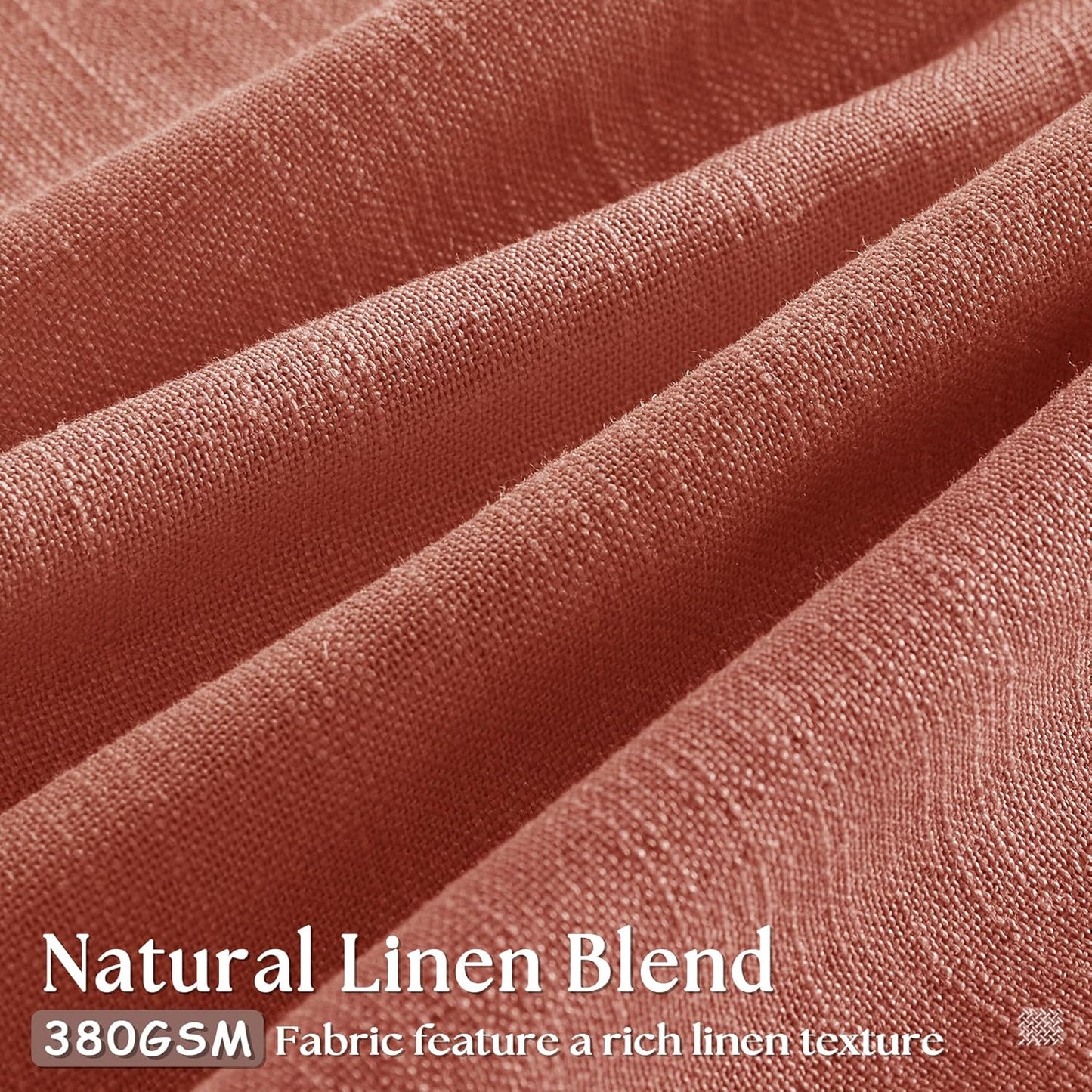 Pinch Pleated Linen Curtains 108" Beige, 2 Panels