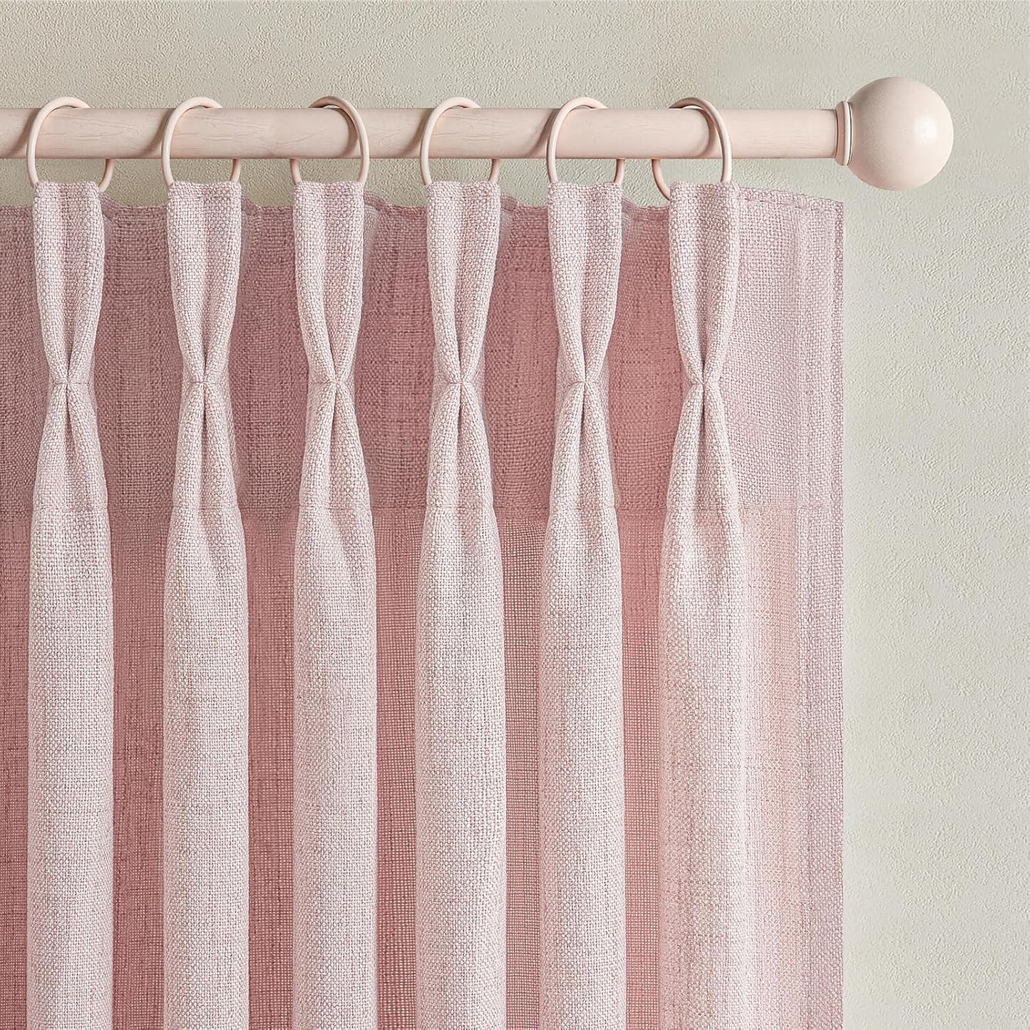 Rustic Linen Curtains, Oatmeal Beige 96" Set of 2