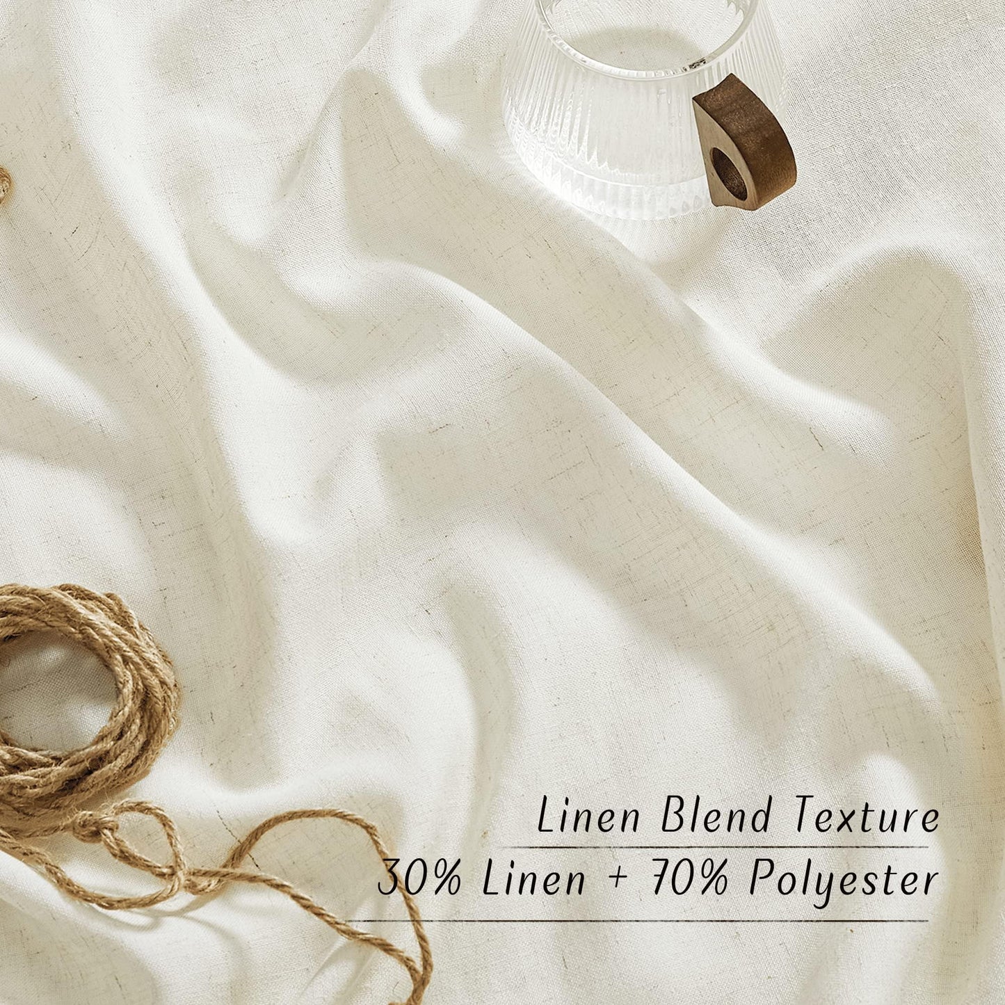 NICETOWN Linen Curtains 52x108" 2 Panels