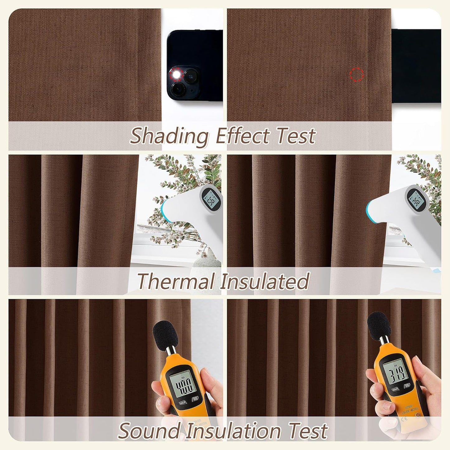 Cream Linen Blackout Curtains – 2 Panels