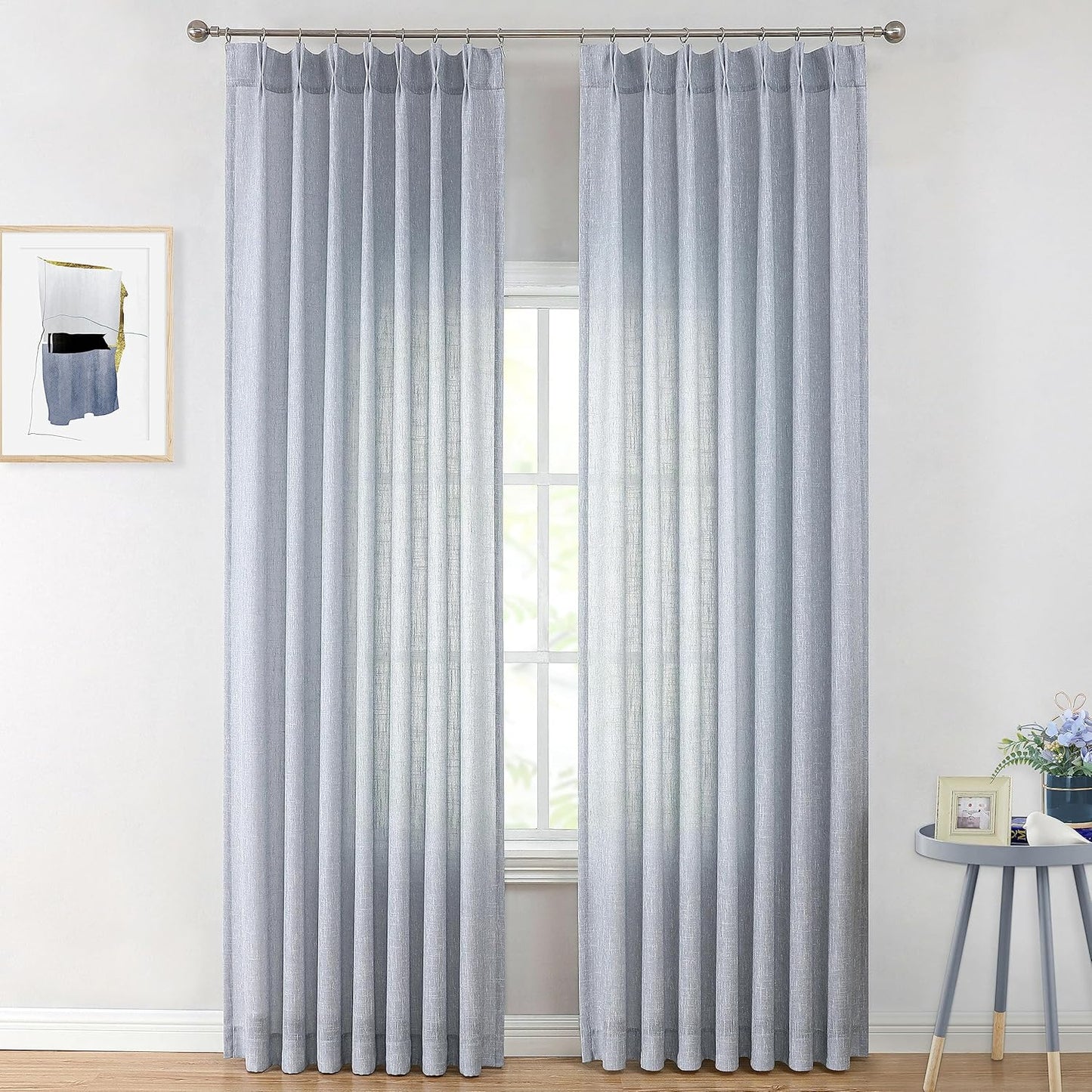 Pinch Pleat Sheer Curtains 42x95, 2 Panels