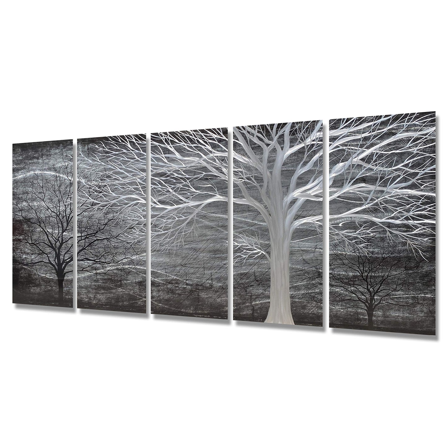 BATRENDY ARTS Silver Tree Wall Art
