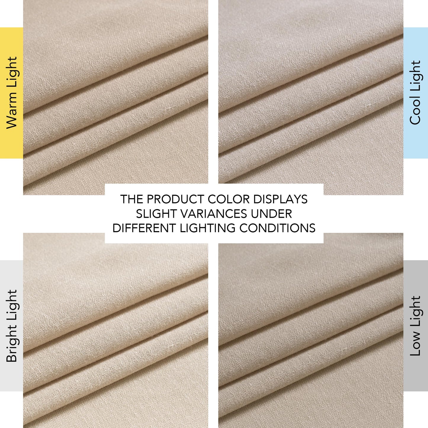 NICETOWN Linen Curtains 52x108" 2 Panels