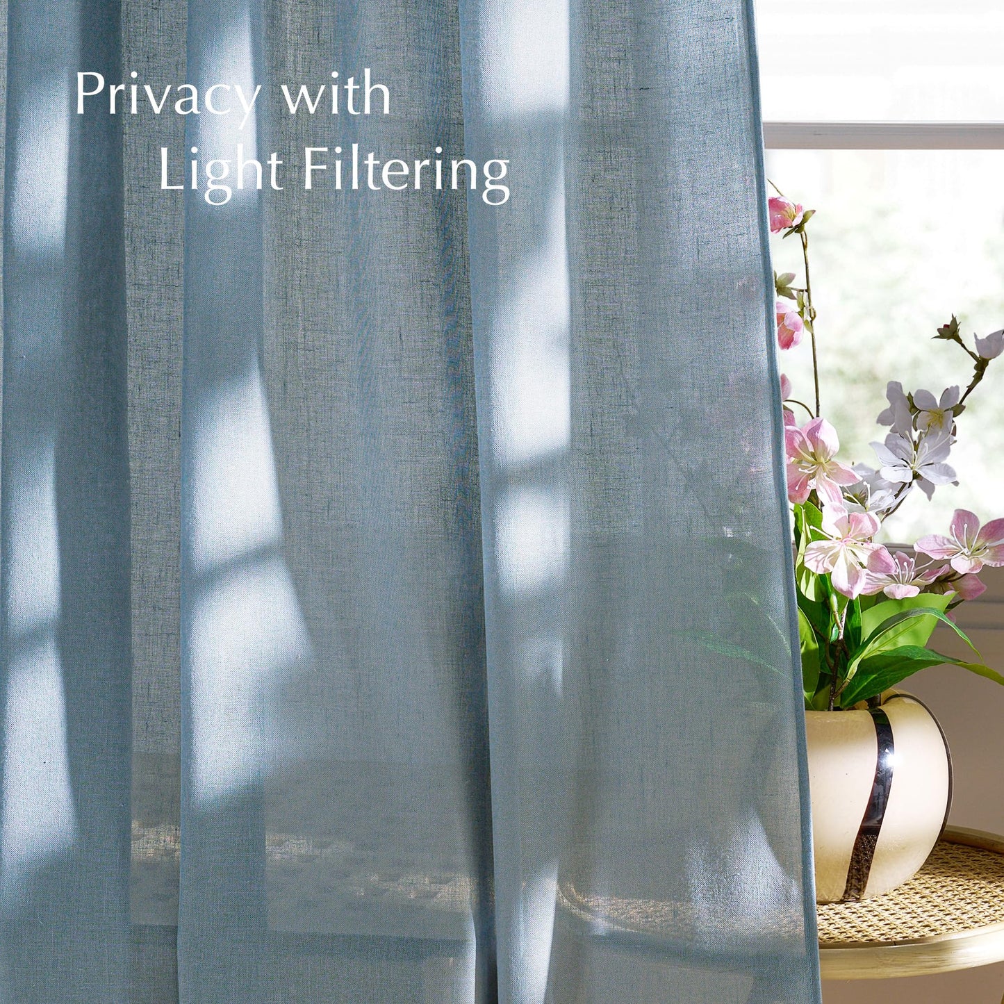 NICETOWN Linen Curtains 52x108" 2 Panels