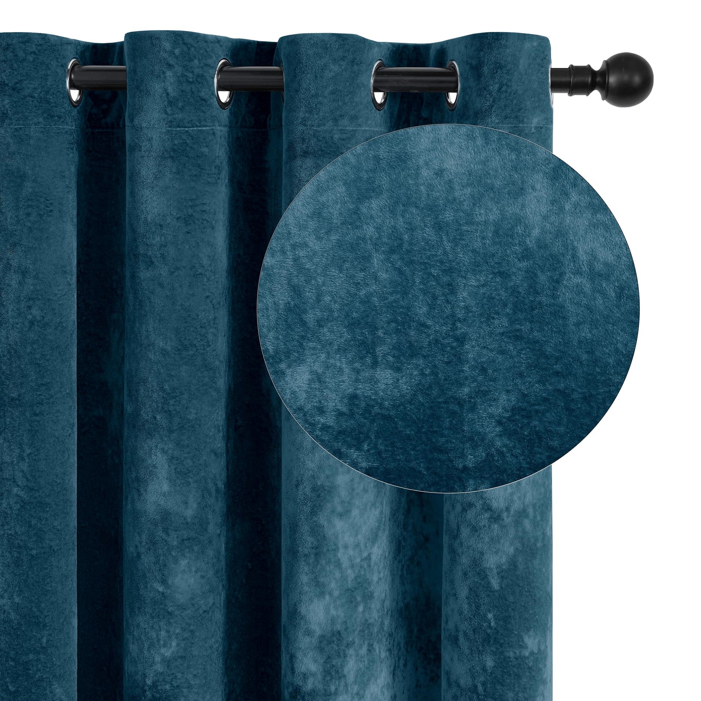 SNITIE Velvet Curtains 52x108" Ivory, 2 Panels