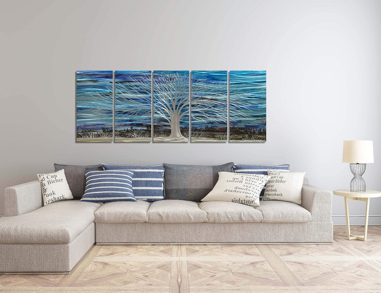 BATRENDY ARTS Silver Tree Wall Art
