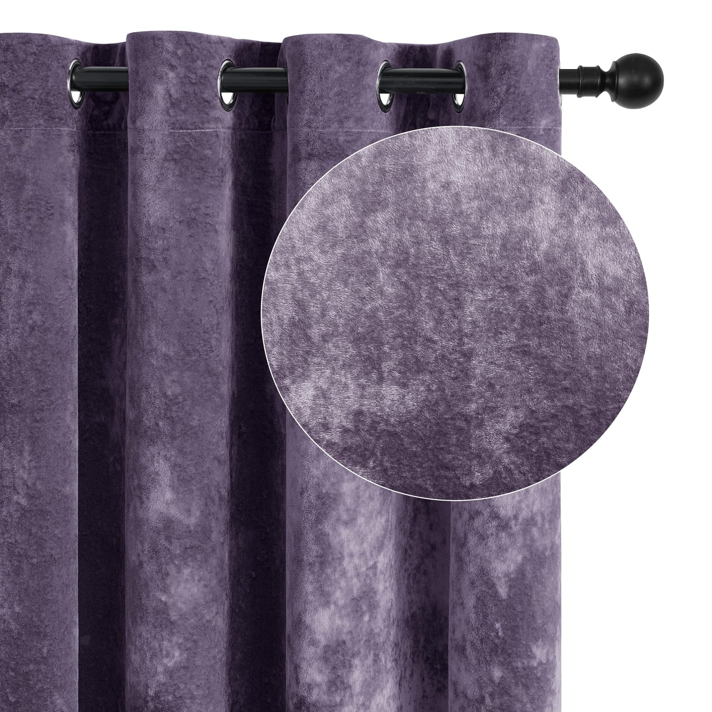 SNITIE Velvet Curtains 52x108" Ivory, 2 Panels