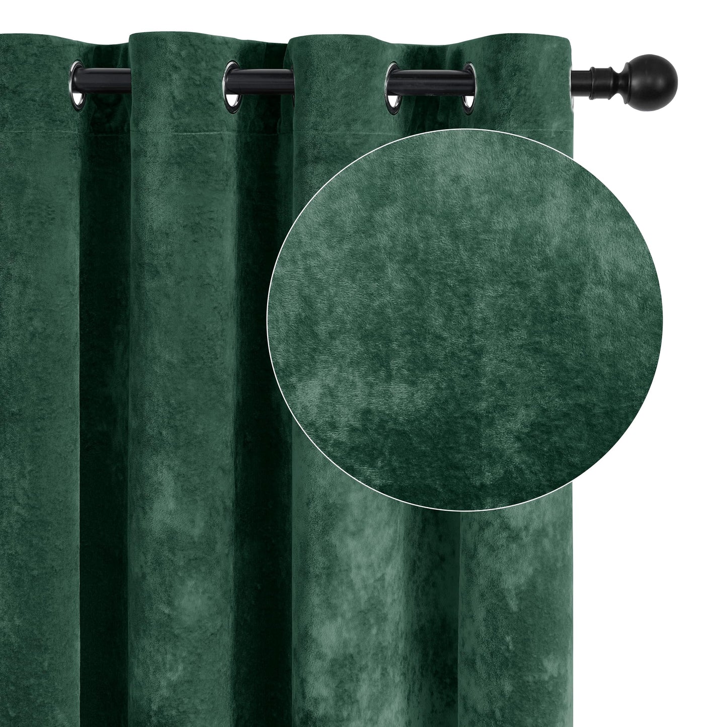 SNITIE Velvet Curtains 52x108" Ivory, 2 Panels