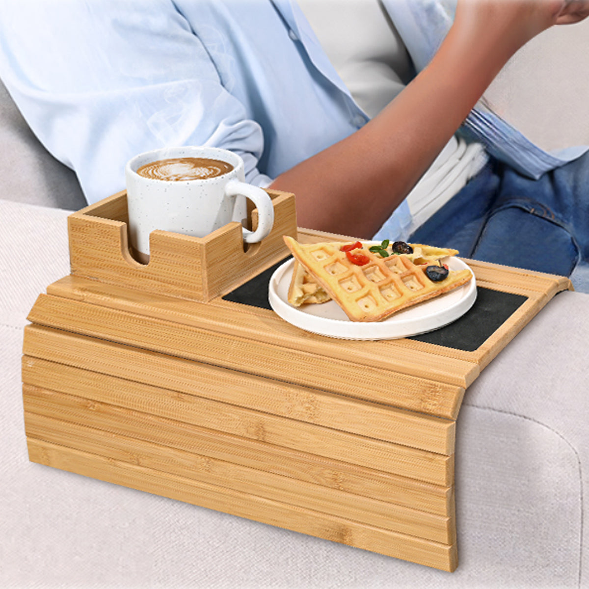 EcoHome Bamboo Sofa Tray