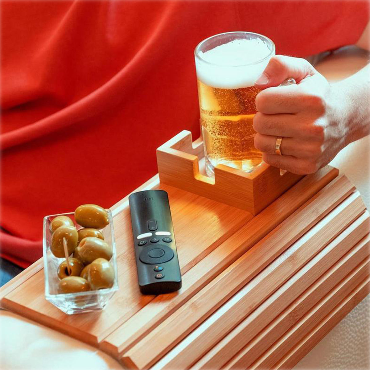 EcoHome Bamboo Sofa Tray
