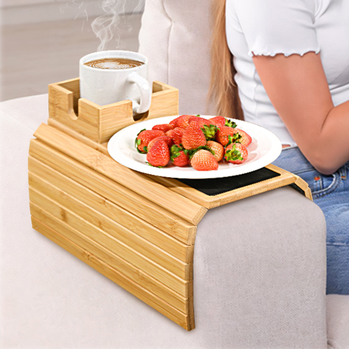 EcoHome Bamboo Sofa Tray