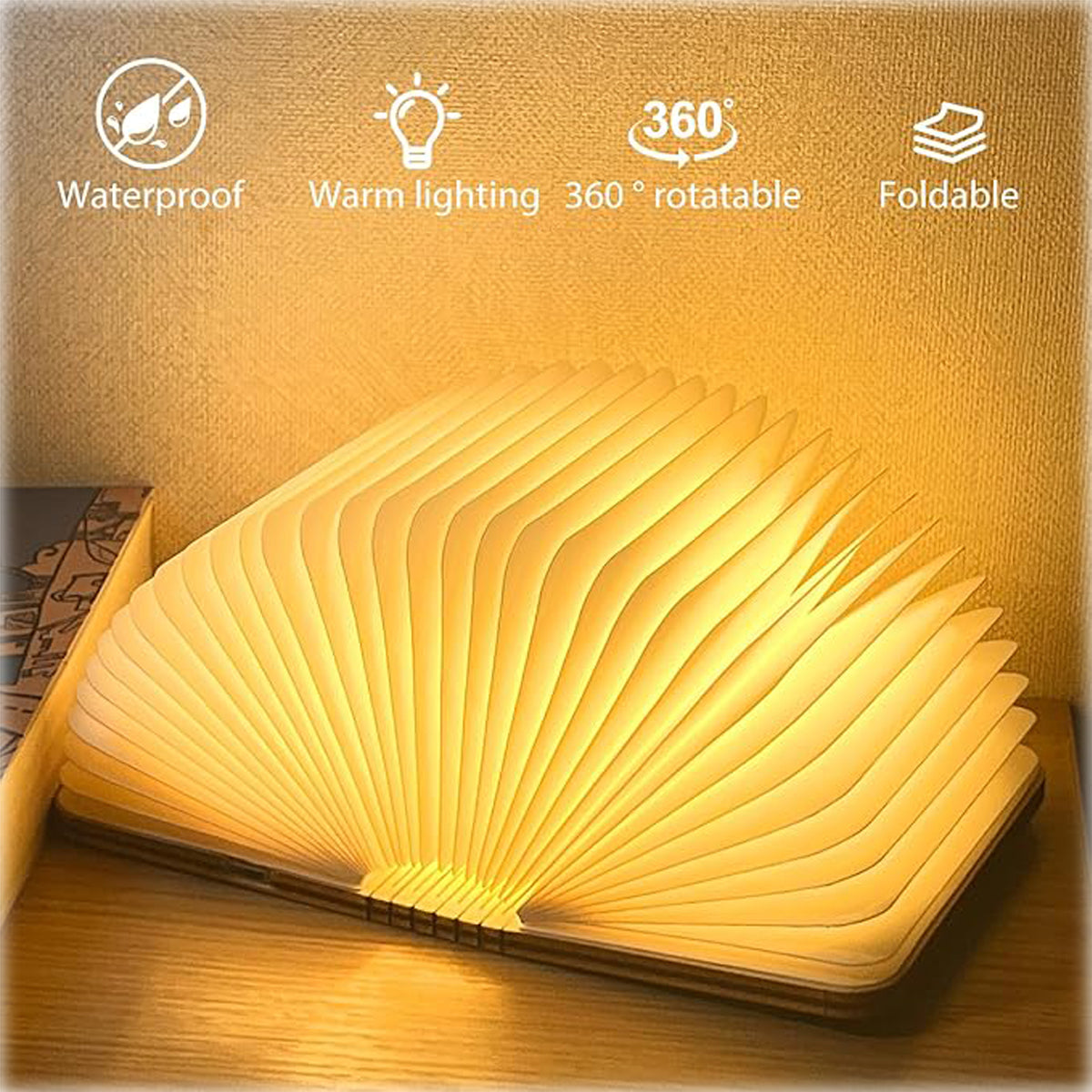 Vergissm Wooden LED Book Light