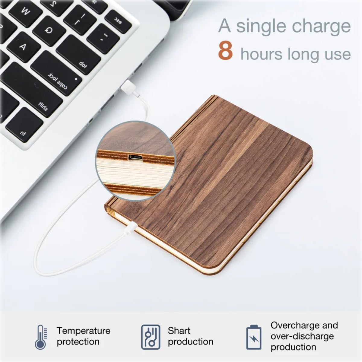 Vergissm Wooden LED Book Light