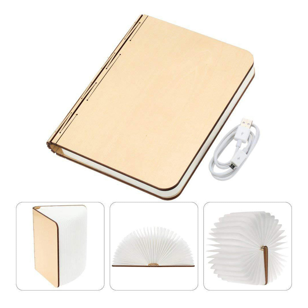 Vergissm Wooden LED Book Light