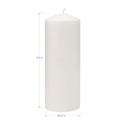 Stonebriar Unscented White Pillar Candles, 6-Pack, 3"x6"