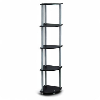 Furinno 5-Tier Corner Shelf, Espresso/Black