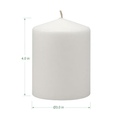 Stonebriar Unscented White Pillar Candles, 6-Pack, 3"x6"