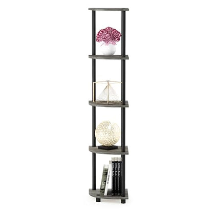 Furinno 5-Tier Corner Shelf, Espresso/Black