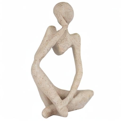 Sandstone Thinker Statue, Small Left