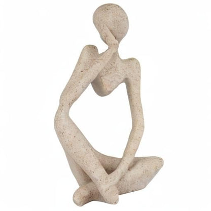 Sandstone Thinker Statue, Small Left