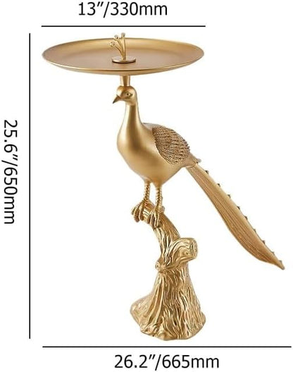 LOVEDIMA Gold Peacock Statue