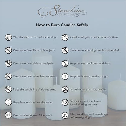 Stonebriar Unscented White Pillar Candles, 6-Pack, 3"x6"