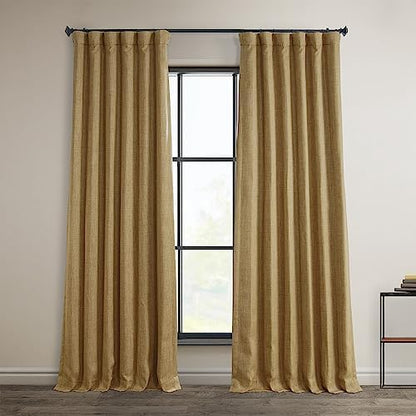 HPD Faux Linen Curtain 100x96" Birch, 1 Panel
