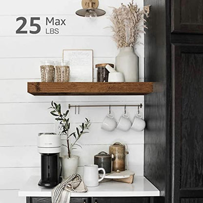QEEIG Floating Shelves, 3pcs, Rustic Brown