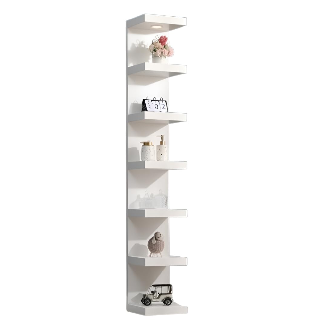 7-Tier LED Floating Shelf – White